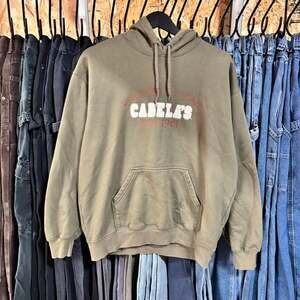 Vintage Cabela's Hoodie, Olive Green Graphic Sweatshirt, Size Large — Y2K Skater